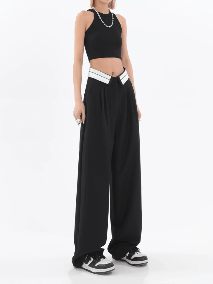 Levoire | Pantalon large taille haute femme Noir