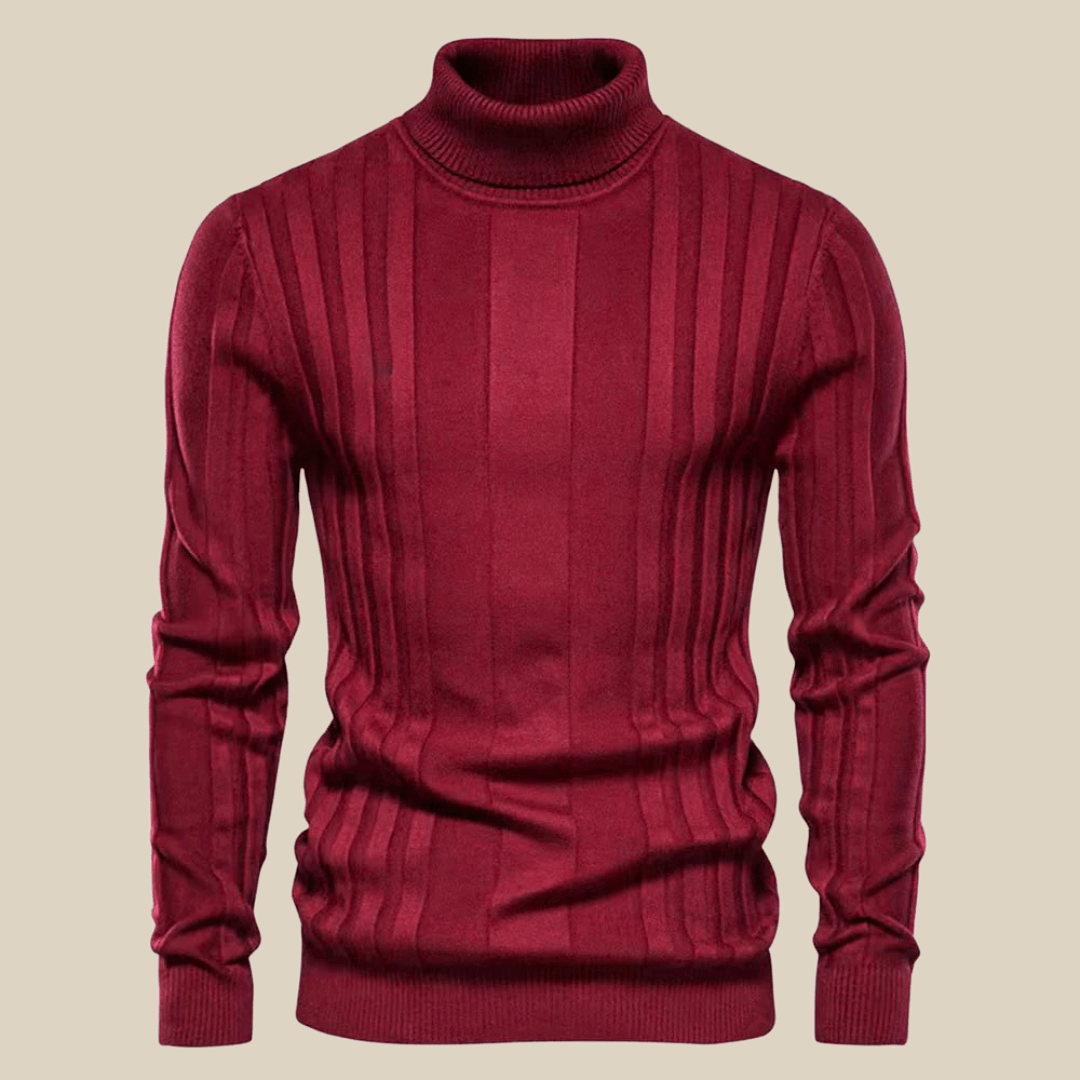 Levoire | Pull Tendance Luxe Hommes Col Roulé Chaud & Confortable Rot