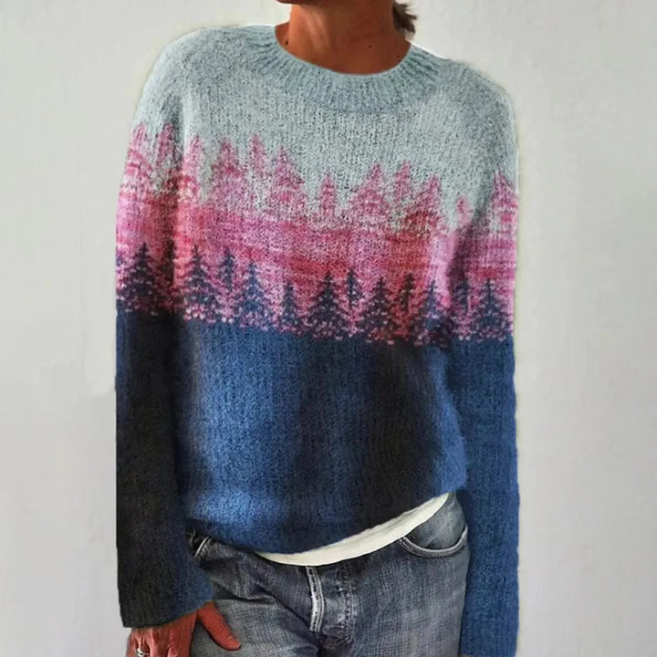 Levoire | Pull Rétro Confortable Bleu rose