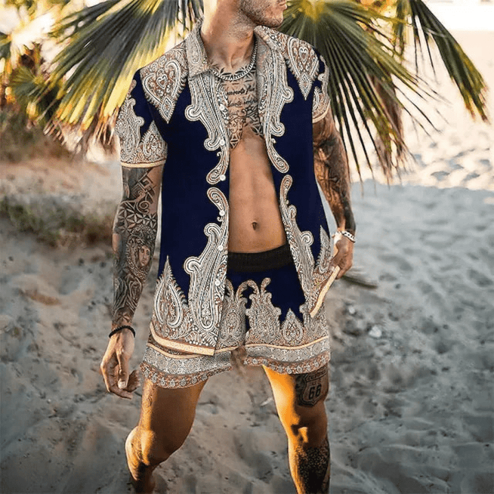 Levoire | Hommes ensemble d'été deux pièces pour les vacances/printemps/été Style 9