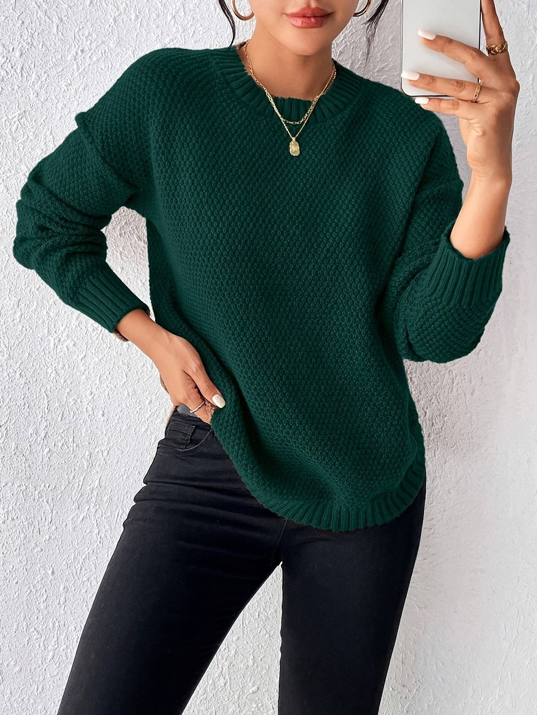 Levoire | Pull Élégant Pour Femmes Avec Col Rond Et Ourlet Arrondi