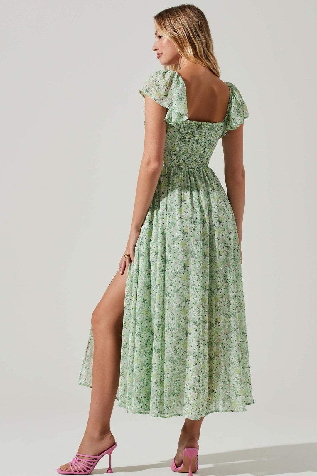 Levoire | Robe À Fleurs Pour Femmes Avec Une Fente
