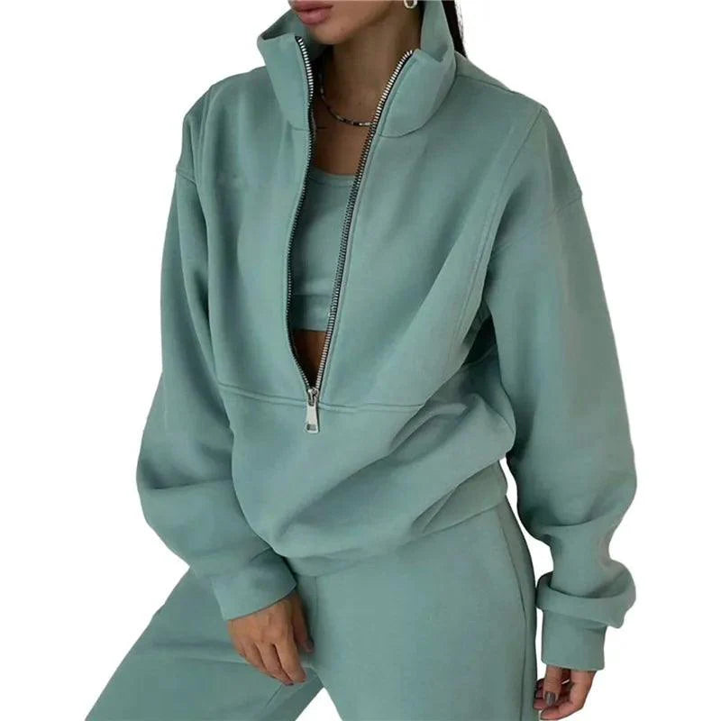 Levoire | Ensemble De Training À Capuche Sportif En Tissu Doux Bleu poussiéreux