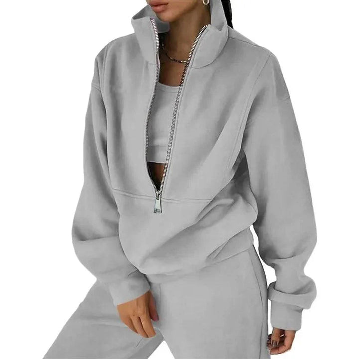 Levoire | Ensemble De Training À Capuche Sportif En Tissu Doux Gris