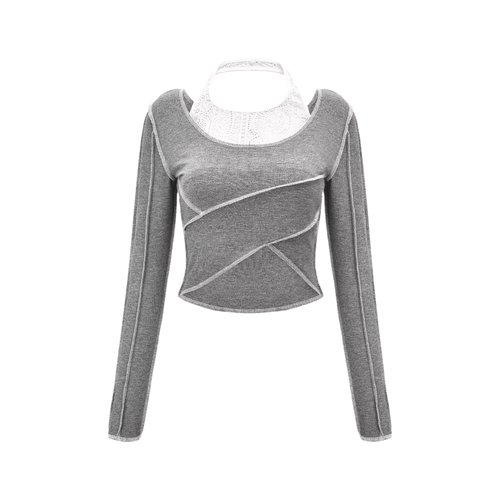 Levoire | Gris Mile Top De Sport Halter Cropped