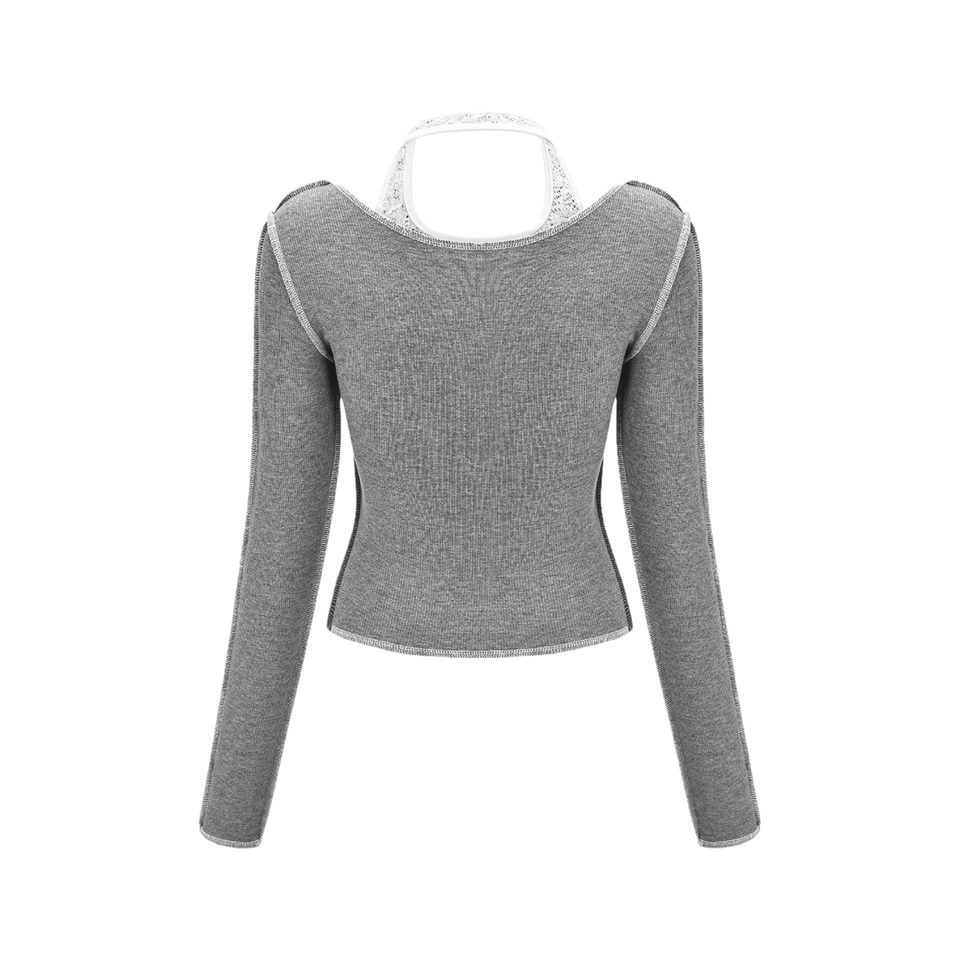 Levoire | Gris Mile Top De Sport Halter Cropped