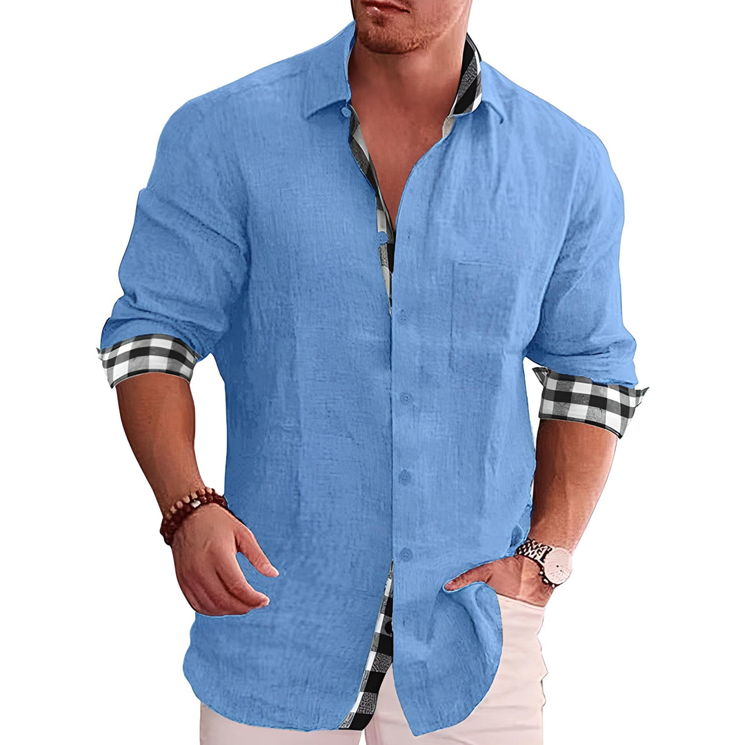 Levoire | Chemise Moderne Pour Hommes Stylée, Confortable Et Polyvalente Bleu