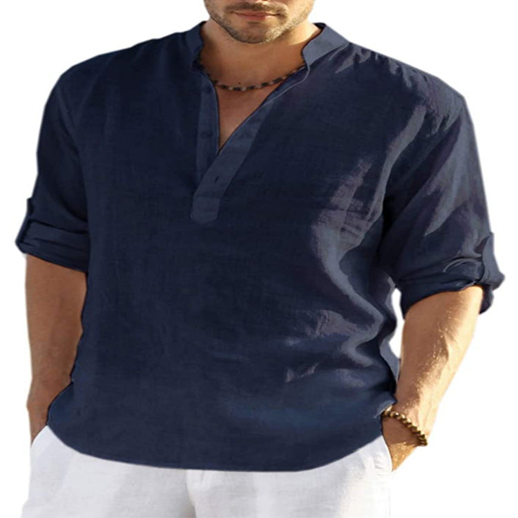 Levoire | Chemise D'Été Confortable Pour Hommes Bleu foncé