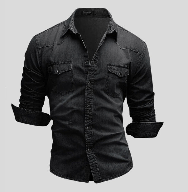 Levoire | Chemise En Jean Décontractée Homme Noir