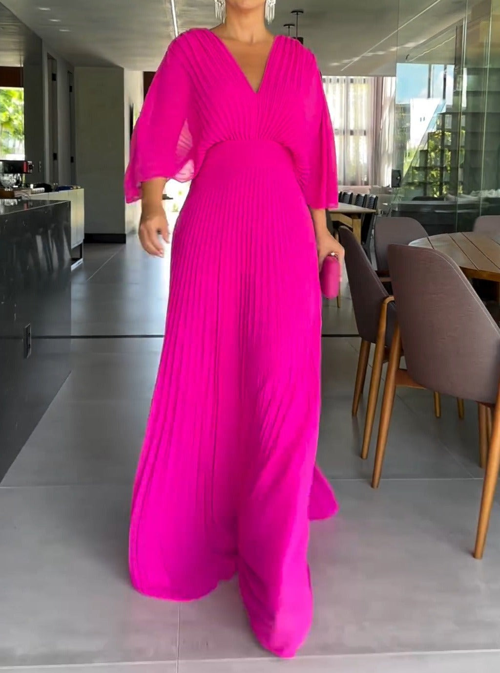 Levoire | Vibrantes Plissé Maxi Robe