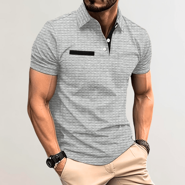 Levoire | Polo Homme Polo T-shirt Confortable Coton Décontracté Mode Style Classique Gris clair