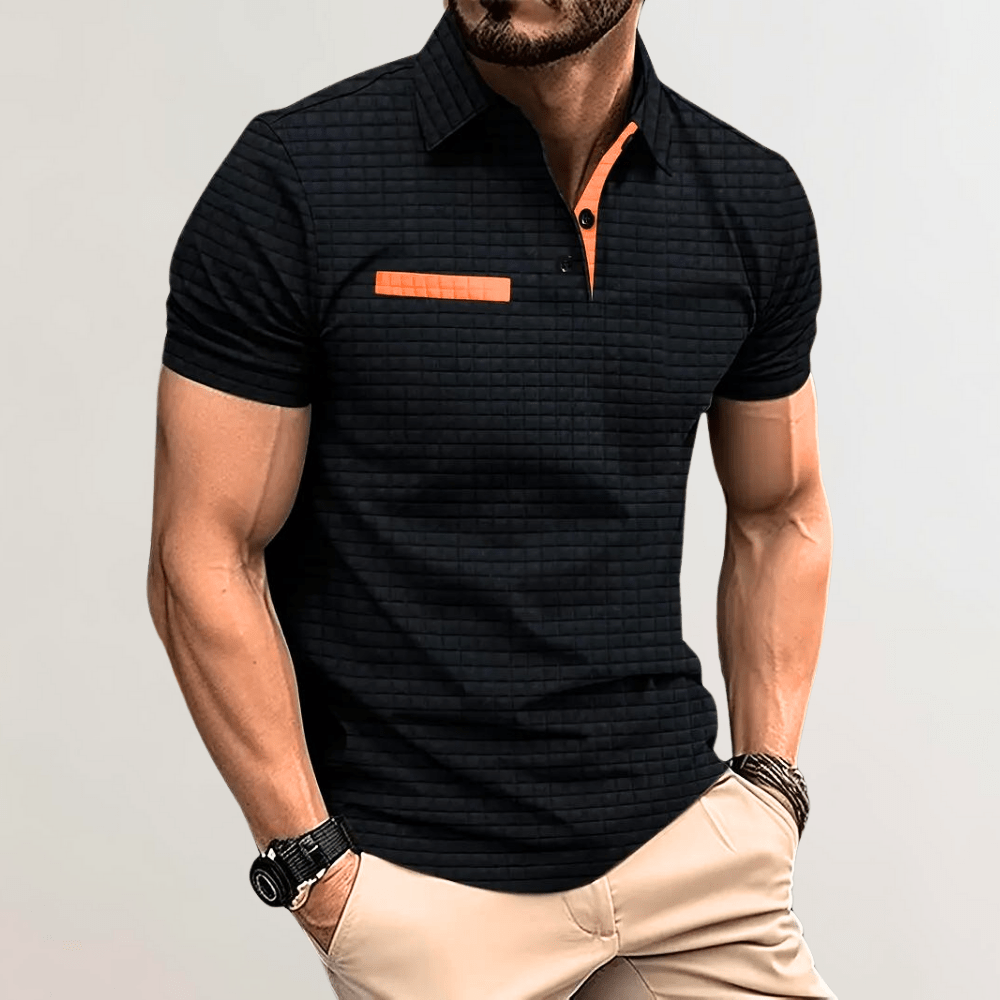 Levoire | Polo Homme Polo T-shirt Confortable Coton Décontracté Mode Style Classique Noir