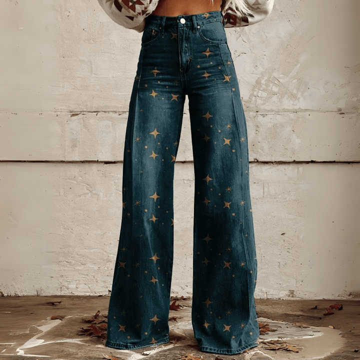Levoire | Trendig Collection De Vin Boho Pantalon Bleu foncé