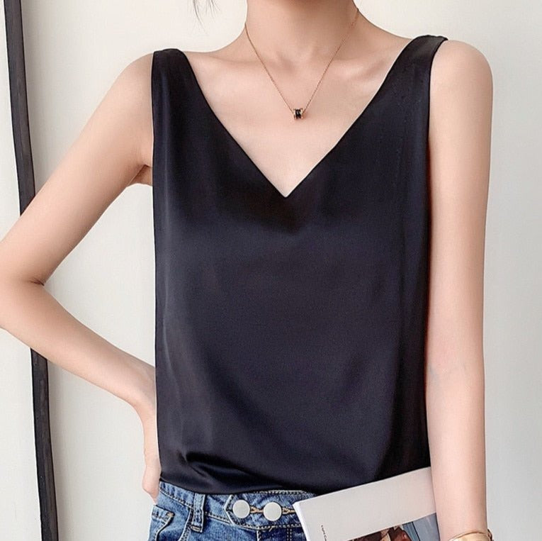 Levoire | Élégante Et Aérienne Blouse Sans Manches Pour Femmes Noir