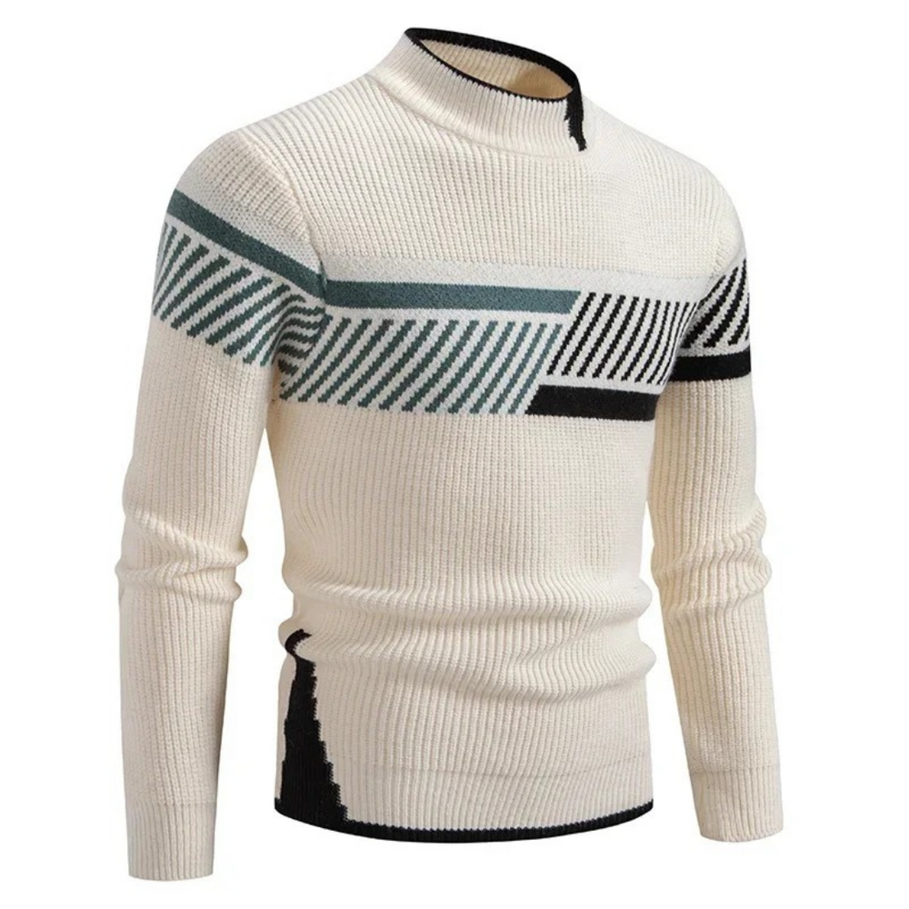 Levoire | Pull Fin Beige-vert