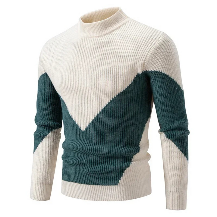Levoire | Pull Premium Pour Hommes Blanc à carreaux