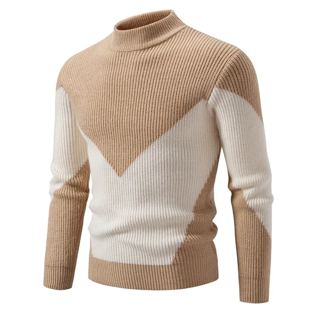 Levoire | Pull Pour Hommes Premium Avec Imprimé Beige Carreaux