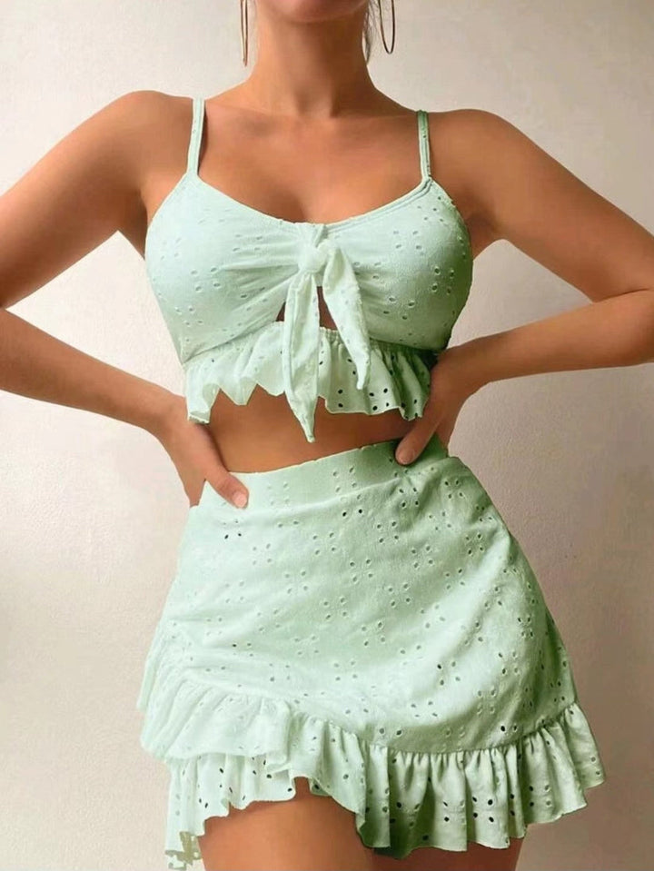 Levoire | Top À Fronces & Ensemble Jupe Turquoise