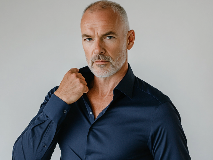 Levoire | Bleu Marine Chemise Extensible Sans Pli Marine bleu