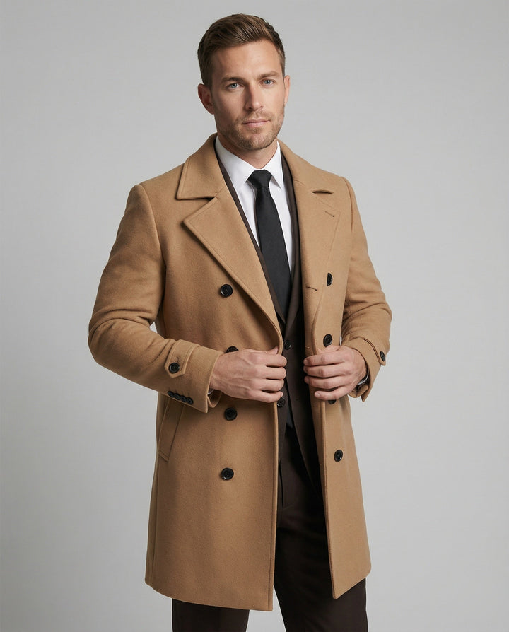 Manteau en laine classique chaud pour hommes