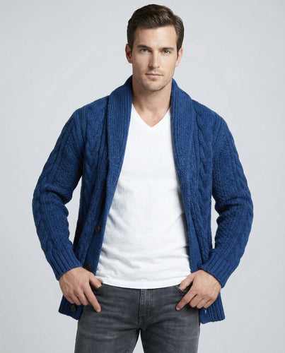Veste en tricot à motif torsadé chaud