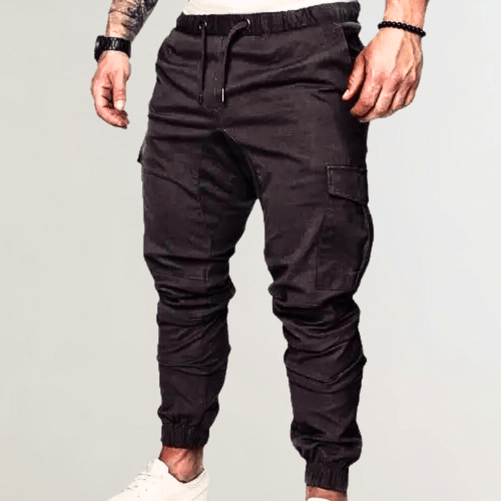 Levoire | Pantalon Cargo Hommes Pantalon Cargo Décontracté Confortable & Tendance Gris-noir
