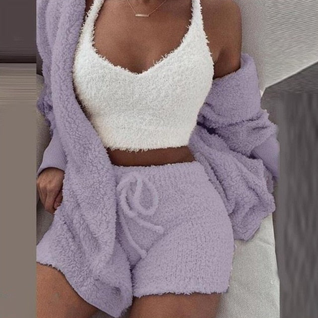 Levoire | Ensemble De Lounge En Polaire Doux Pour Femmes Lilas
