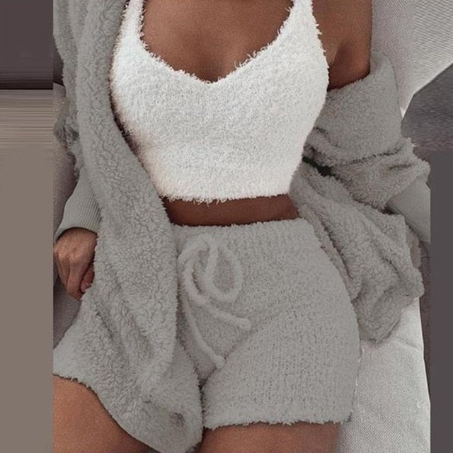 Levoire | Ensemble De Lounge En Polaire Doux Pour Femmes Gris