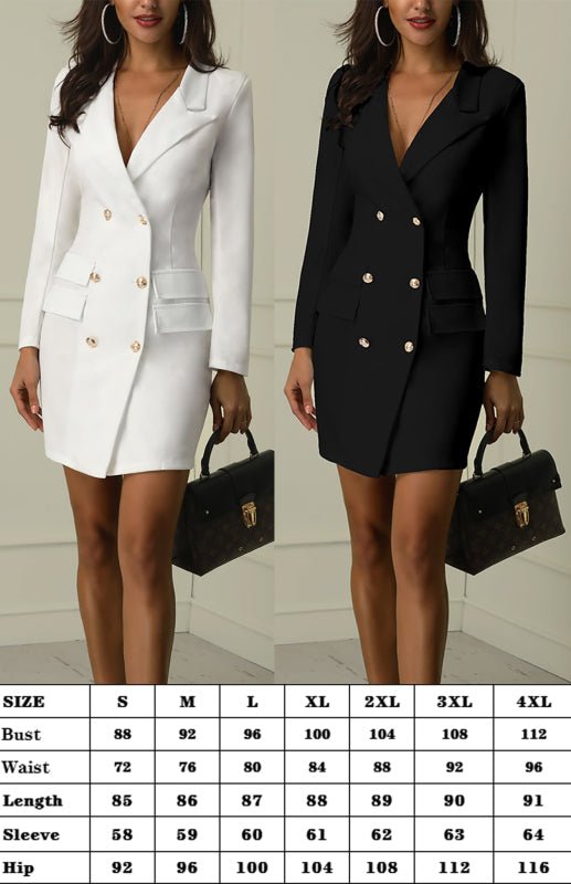 Levoire | V-Collier Double Poitrine Manteau Robe