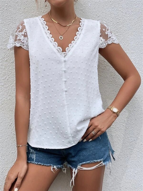 Levoire | Chemise col en V à manches panneaux décoration pointue chemise