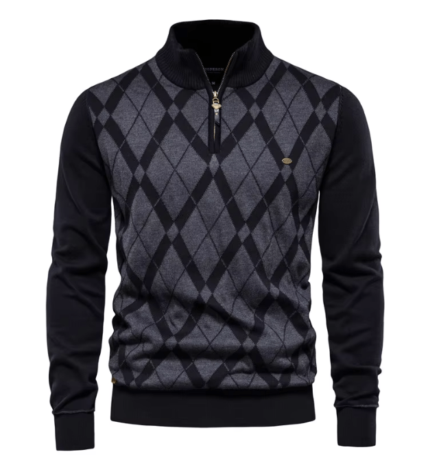 Levoire | Pull Homme À Zip Noir