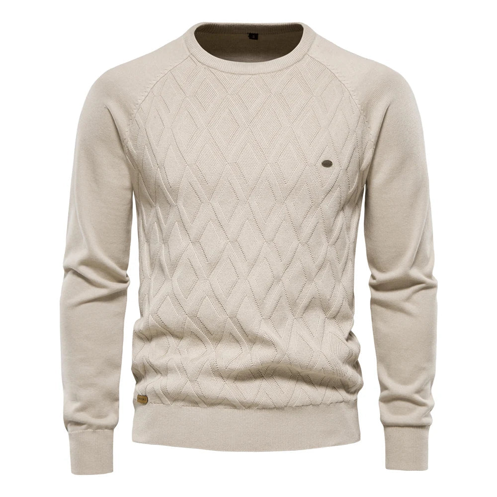 Levoire | Pull Pour Hommes À Motif À Carreaux Khaki