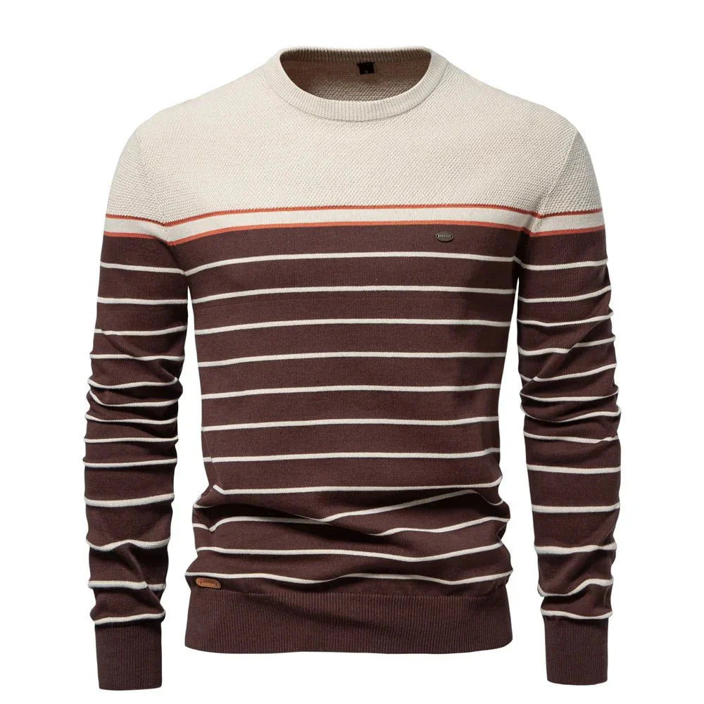 Levoire | Pull Homme Avec Motif Rayé Braun