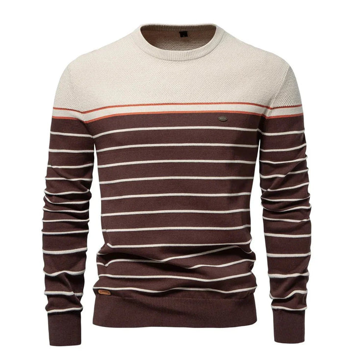 Levoire | Pull Homme Avec Motif Rayé Braun
