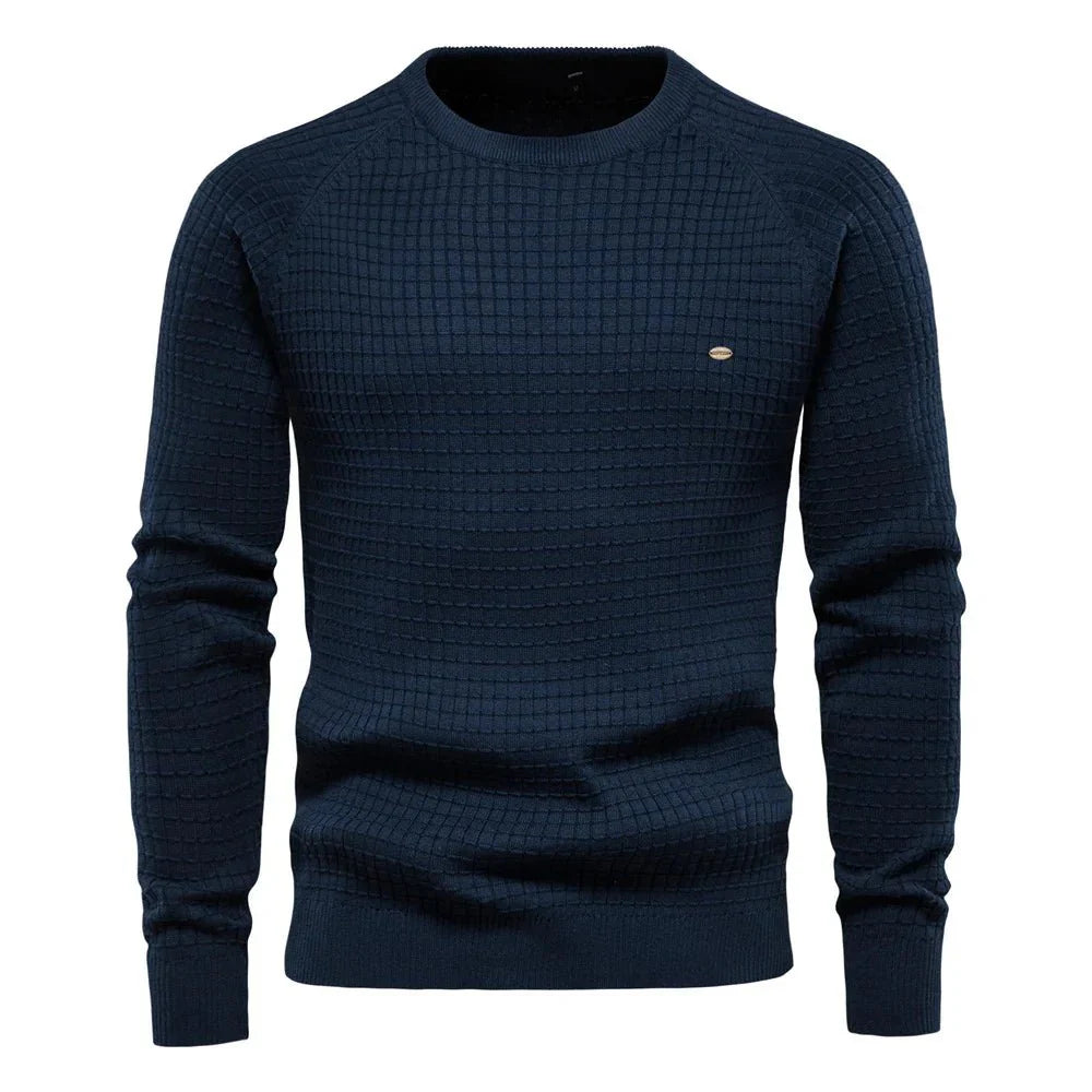 Levoire | Pull Homme À Motif Losange Bleu foncé