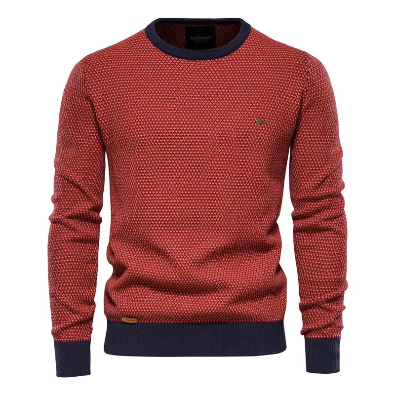 Levoire | Pull Pour Hommes Avec Motif Losanges Orange