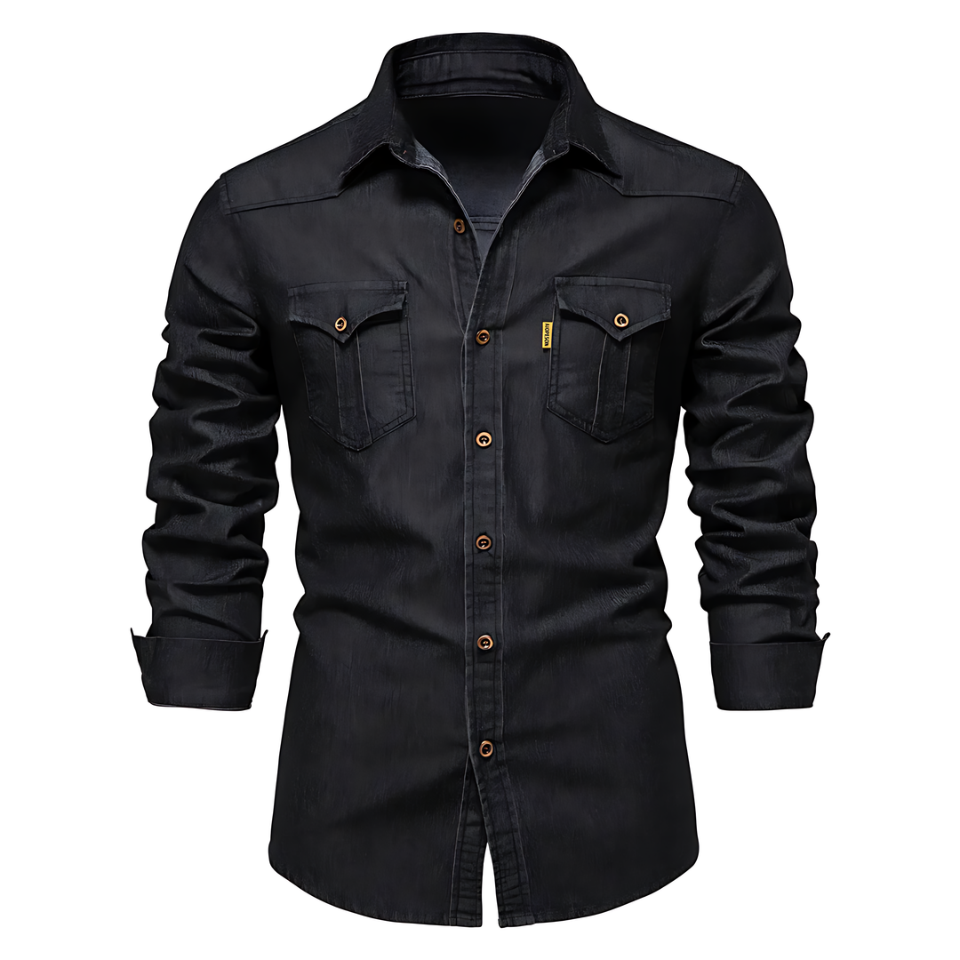 Levoire | Chemises En Coton Pour Hommes Noir