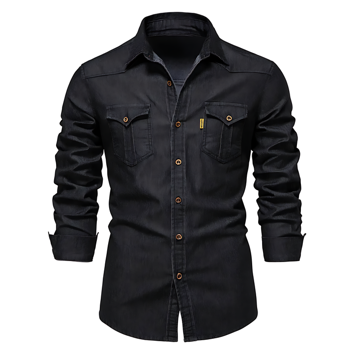 Levoire | Chemises En Coton Pour Hommes Noir