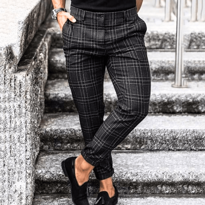 Levoire | Pantalon Chino Style Élégant Décontracté Ajusté Pour Hommes Noir