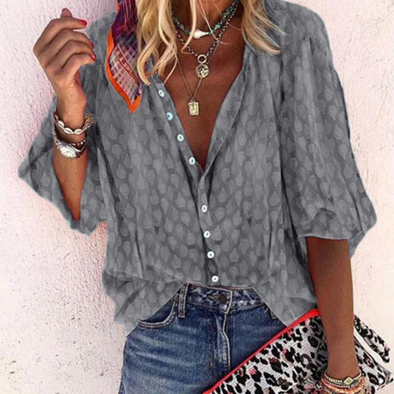 Levoire | Veste Relaxante Et Confortable À Bouton Gris