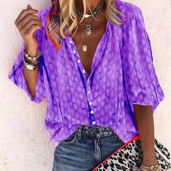 Levoire | Chemise Relaxed Confortable Avec Bouton Lilas