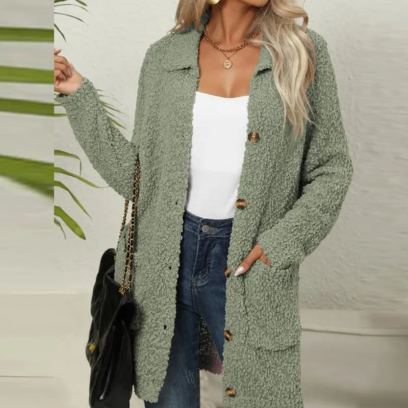 Levoire | Gilet En Teddy Douillet Avec Poches Tendance Pour Femmes Vert olive