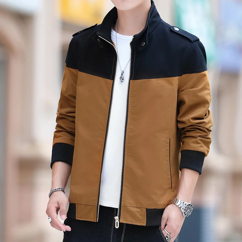 Levoire | Veste Stylée Avec Détails Aux Épaules Brun Noir