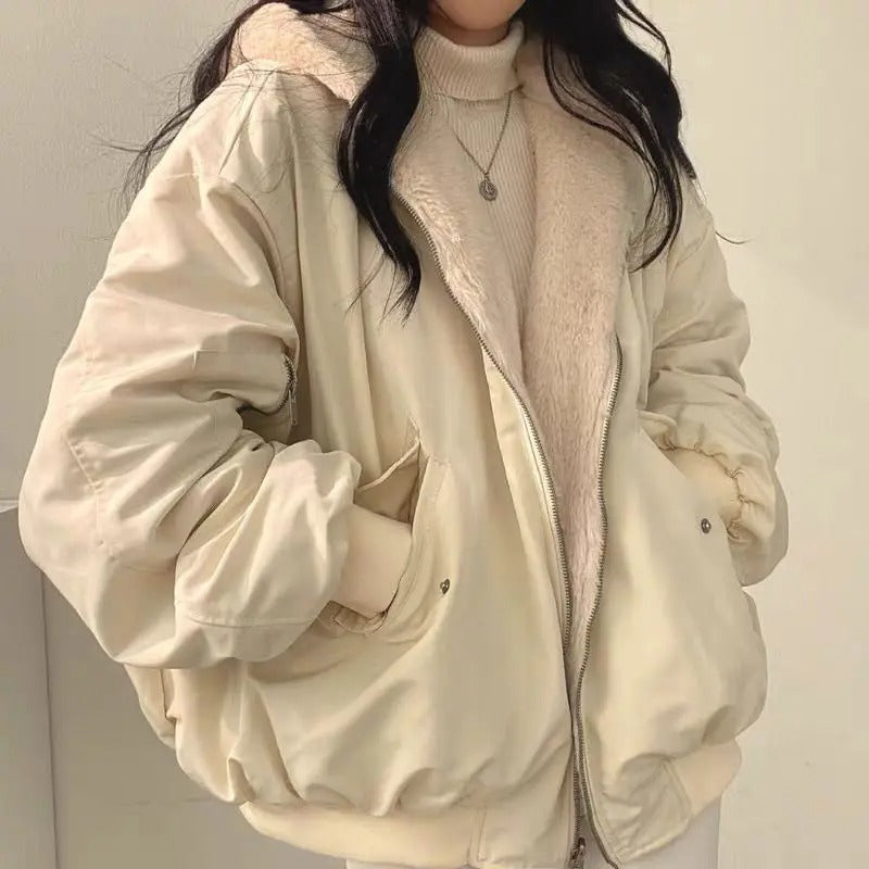 Levoire | Veste D’Hiver À Double Couche Au Style Coréen Abricot