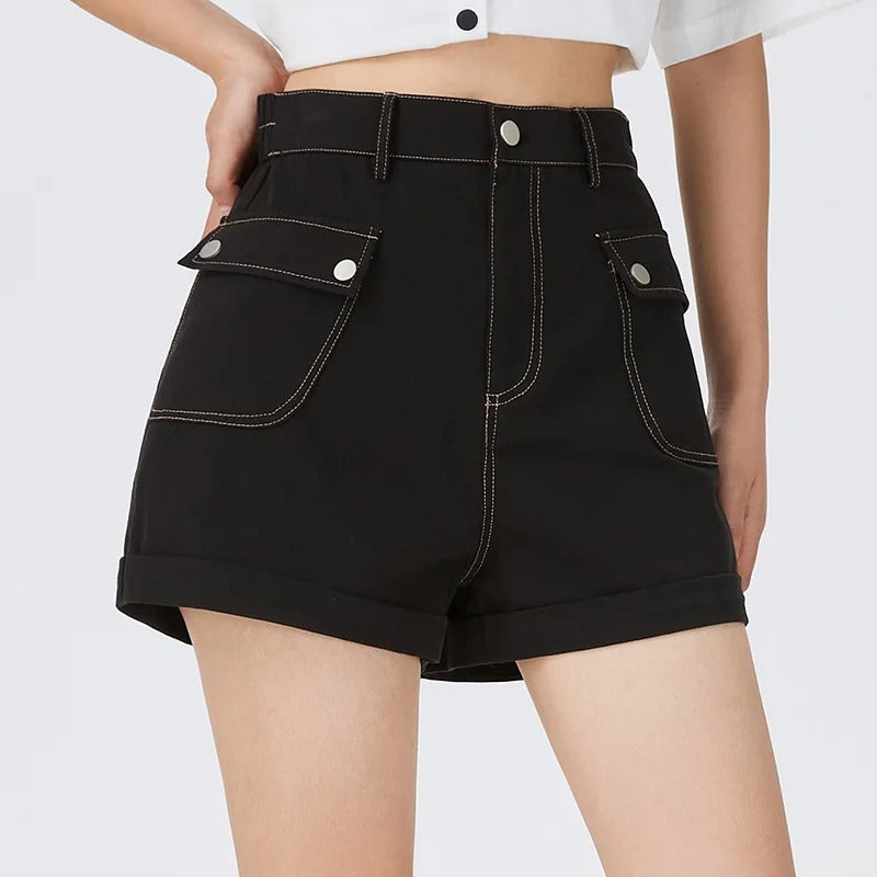 Levoire | Shorts En A-Line En Coton Noir