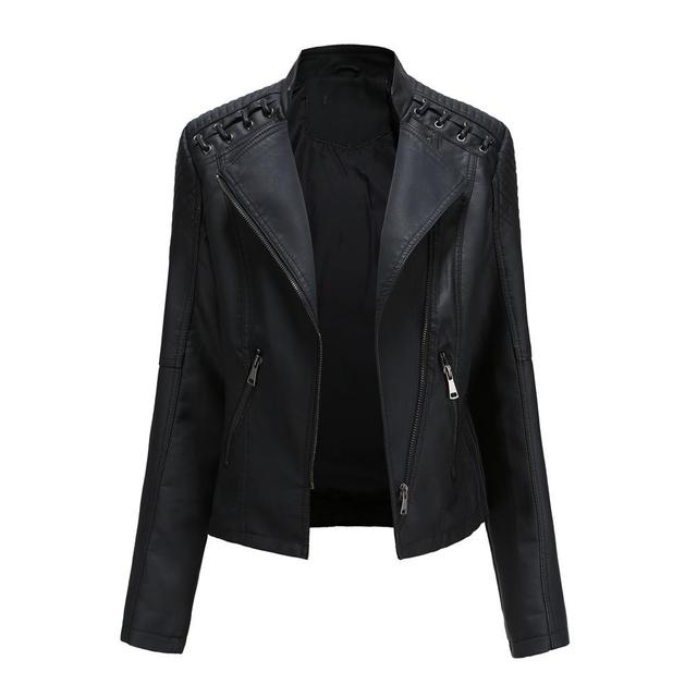 Levoire | Veste Tendance En Similicuir Pour Femmes Noir