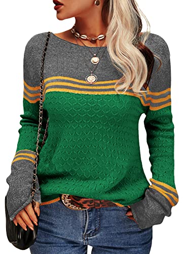 Levoire | Pull Rayé Femme Vert
