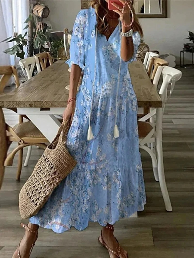 Levoire | Robe longue bohème Bleu clair