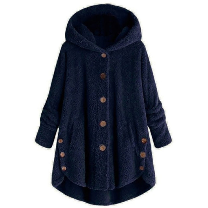 Levoire | Veste En Fleece Chaude Et Confortable À Mi-Longue Avec Capuche Marine bleu