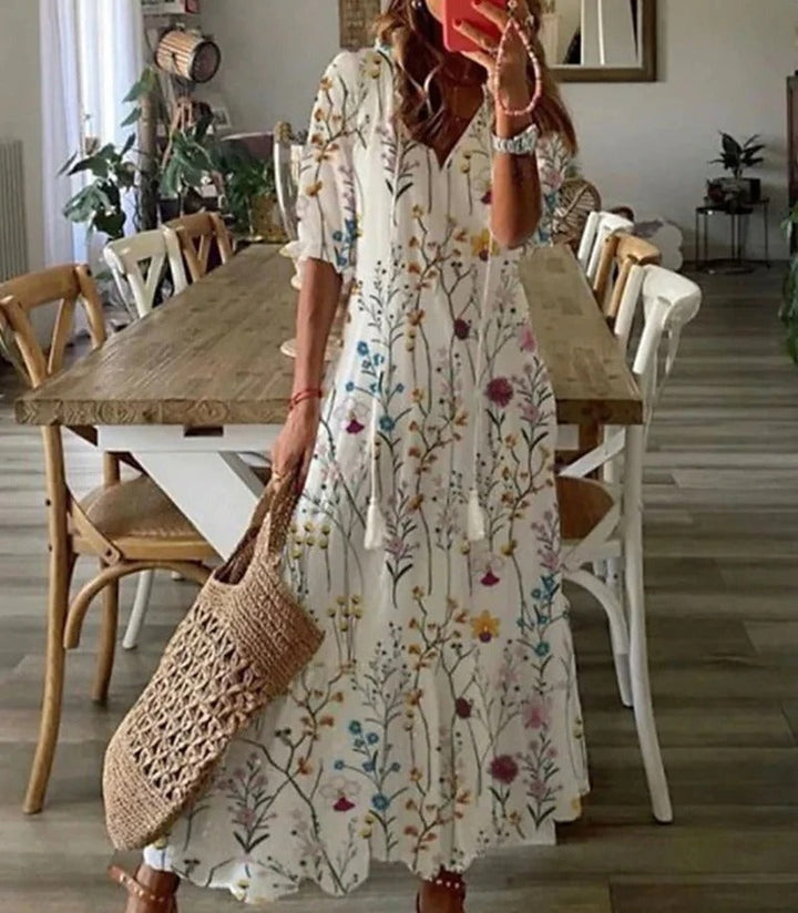 Levoire | Robe Maxi Boho À Fleurs Pour Femmes Fleurit